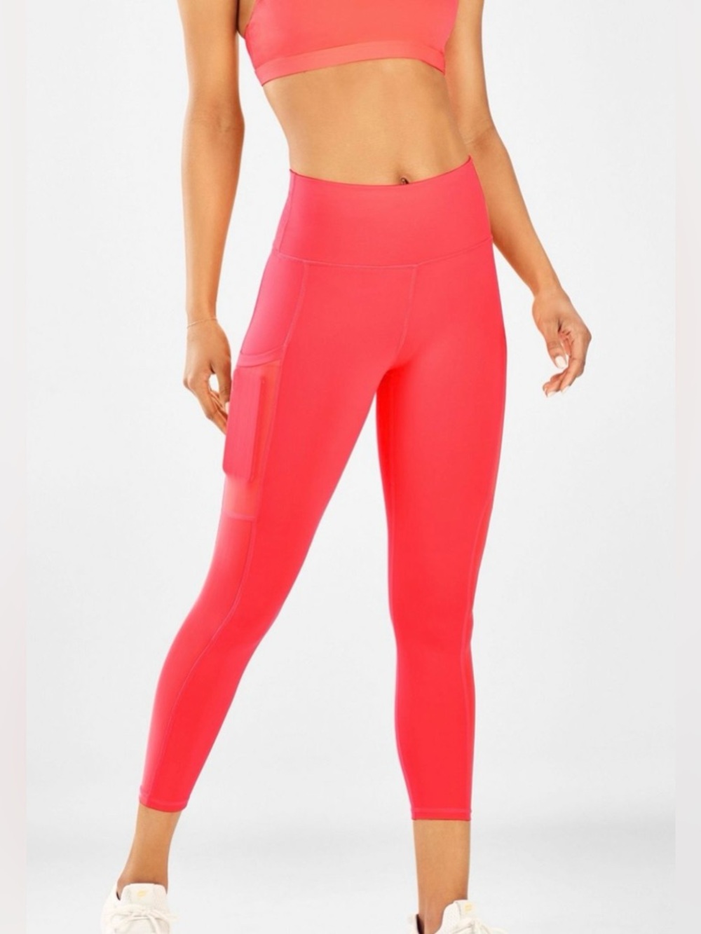 High-Waist Coral Pink Performance Pocket Leggings